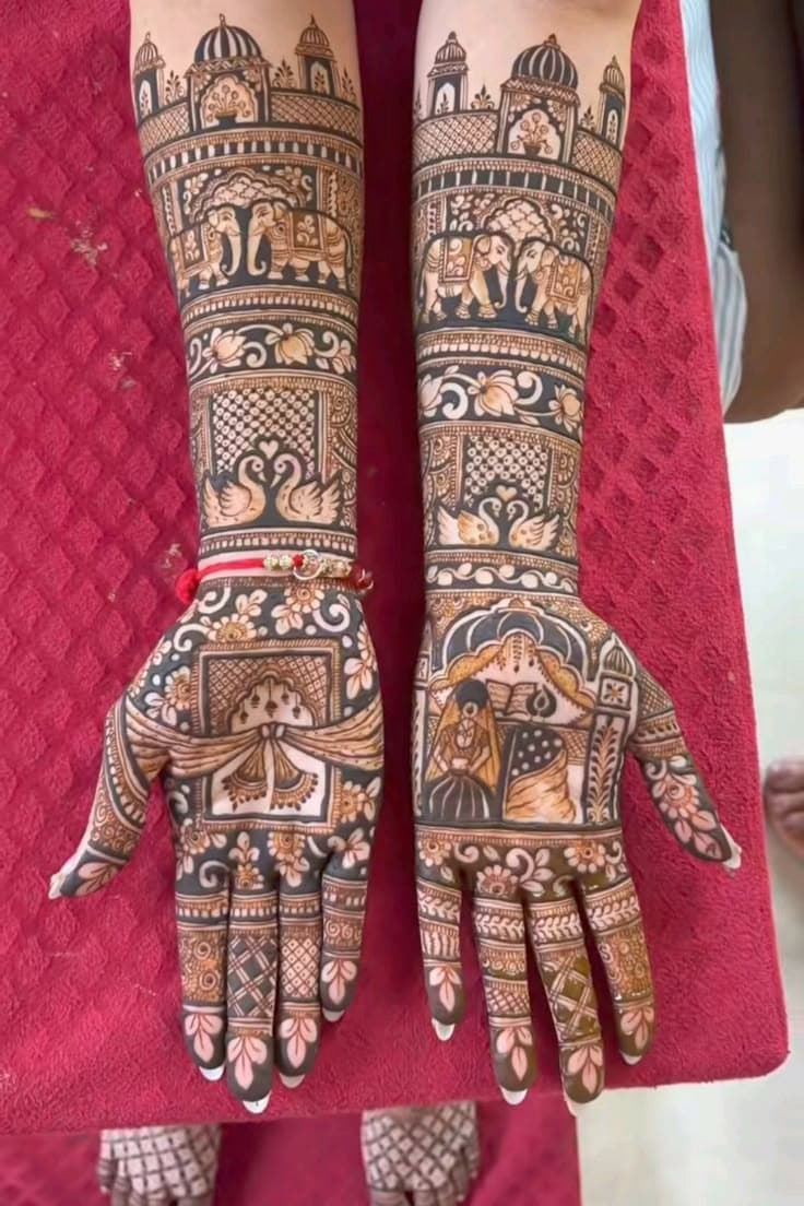 Contemporary festive mehndi pattern